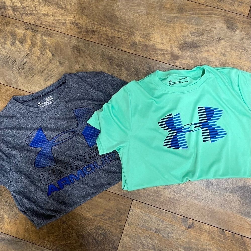 Bundle of 2 Under Armour HeatGear Youth Athletic Tees, Size YL
